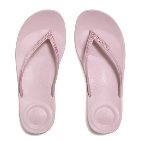 Fitflop Iqushion Ombre Sparkle Flip-flops - Dusk Lilac, overhead view