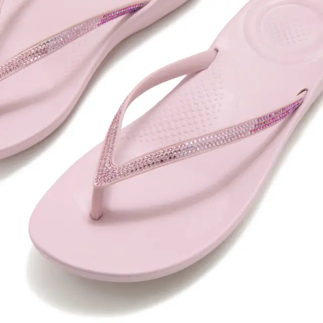 Fitflop Iqushion Ombre Sparkle Flip-flops - Dusk Lilac, strap detail
