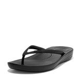 Fitflop Iqushion Ergonomic Flip-flops - All Black, angled view