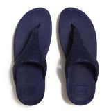 Fitflop Lulu Crystal Embellished Toe-Post Sandals - Nightfall Blue - overhead view