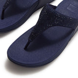 Fitflop Lulu Crystal Embellished Toe-Post Sandals - Nightfall Blue - detail view