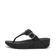 Fitflop Lulu Adjustable Leather Toe-Post Sandals - Black - side view