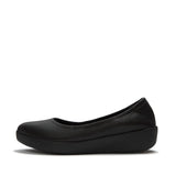 Fitflop Flowform Leather Ballerina - All Black, view 1