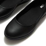 Fitflop Flowform Leather Ballerina - All Black, view 3