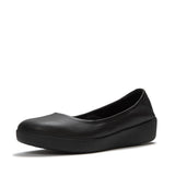 Fitflop Flowform Leather Ballerina - All Black, view 4