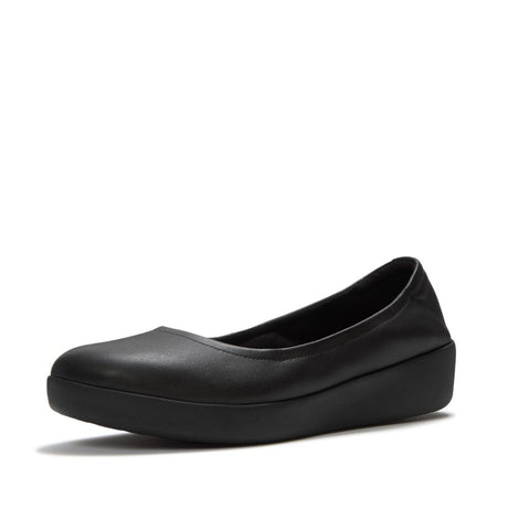 Fitflop Flowform Leather Ballerina - All Black, view 4