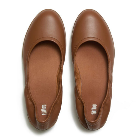 Fitflop Flowform Leather Ballerina - Light Tan, view 2