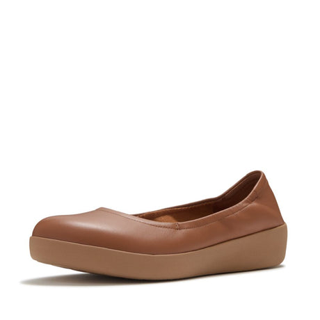 Fitflop Flowform Leather Ballerina - Light Tan, view 4
