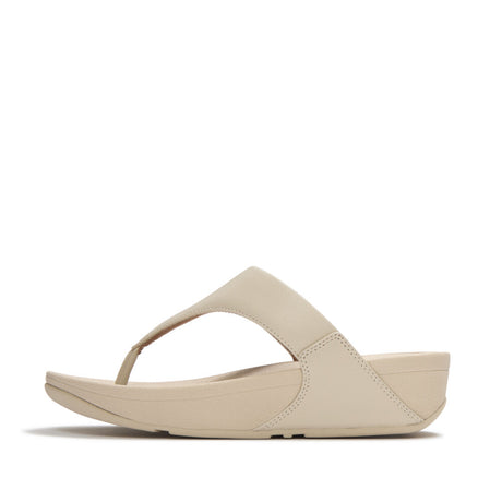 Fitflop Lulu Leather Toe-Post Sandals - Hazy Taupe - side view