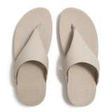 Fitflop Lulu Leather Toe-Post Sandals - Hazy Taupe - overhead view