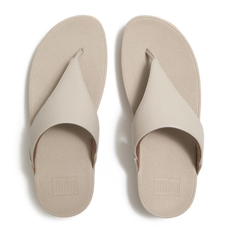 Fitflop Lulu Leather Toe-Post Sandals - Hazy Taupe - overhead view