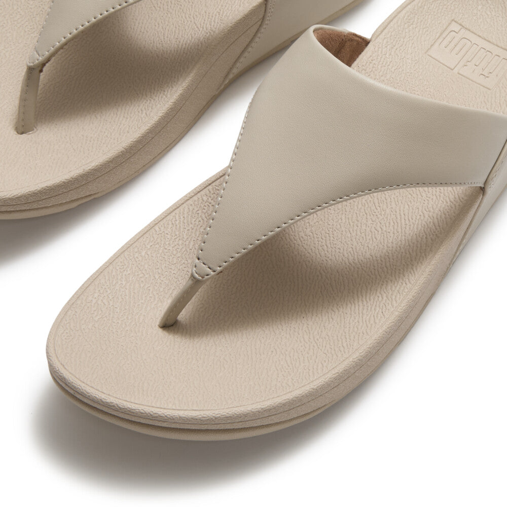 Fitflop Lulu Leather Toe-Post Sandals - Hazy Taupe - detail view