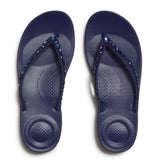 Fitflop Iqushion Multi-Crystal Ergonomic Flip-flops - Nightfall Blue, overhead view