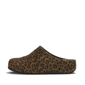 Fitflop Shuv Suede Leopard Mules - Tan/Black