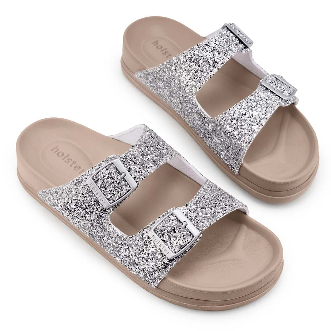 Holster Flare Sandal Silver top view