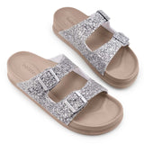 Holster Flare Sandal Silver top view