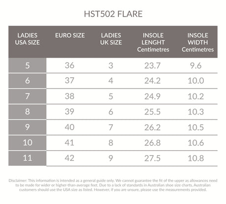 Holster Flare size guide