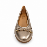 GIA Metallic Champagne Bow Leather Pump front view