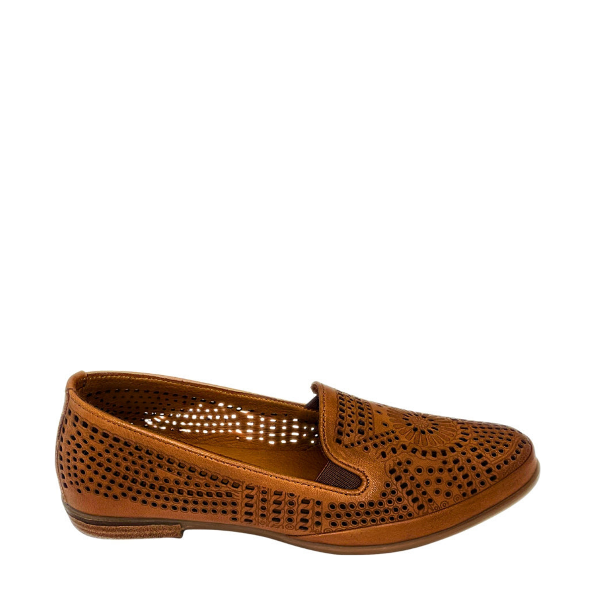 Gia coconut leather cut out loafer, right-facing side view