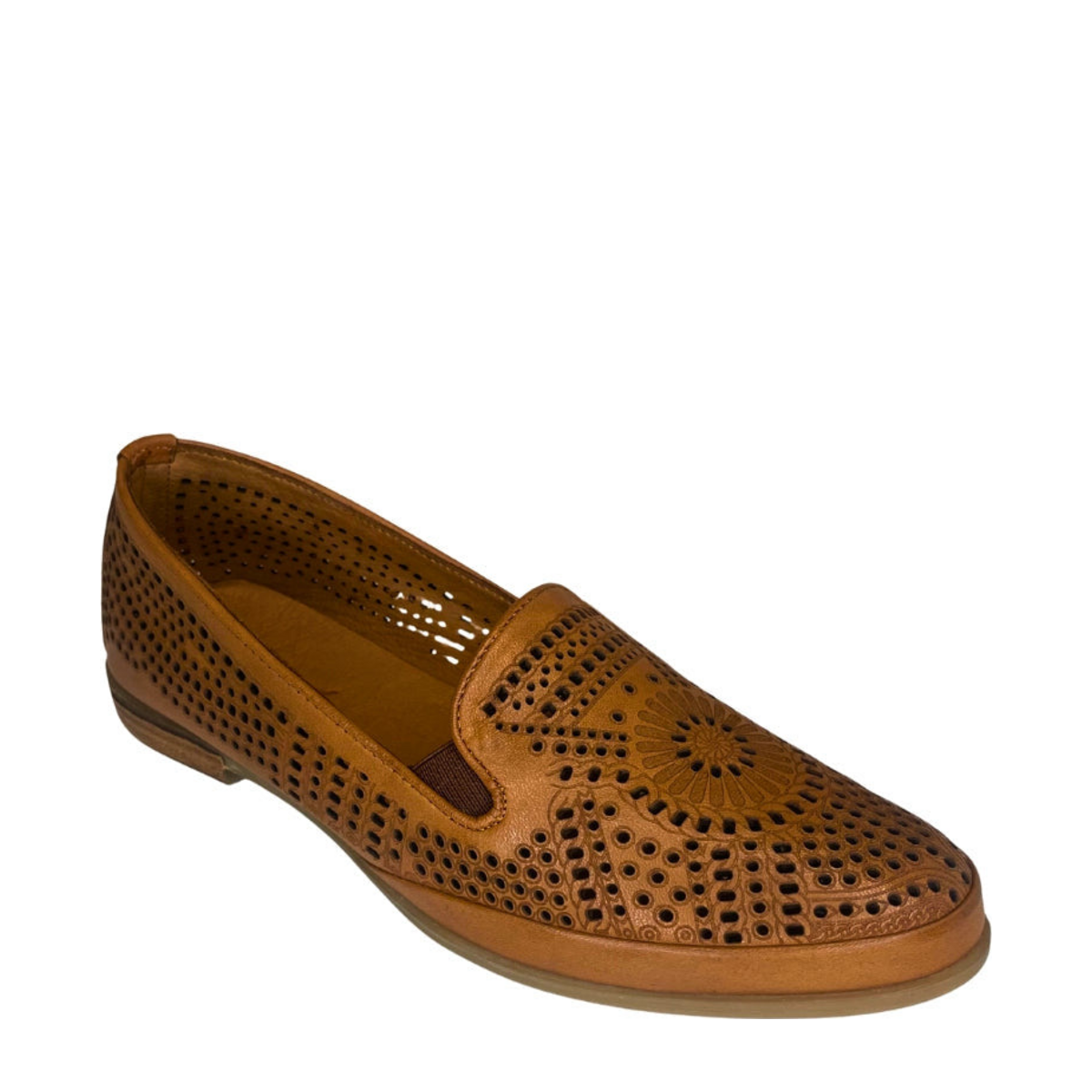 Gia coconut leather cut out loafer, three-quarter view