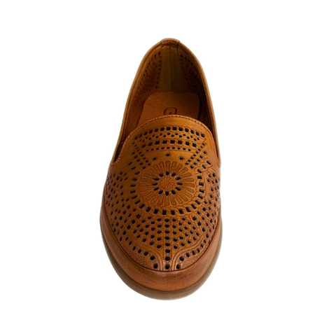 Gia coconut leather cut out loafer, front view