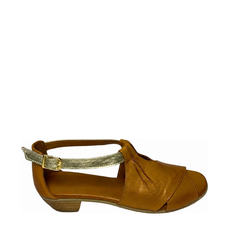 GIA coconut peep toe sandal, right-facing studio side view