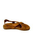 Gia coconut leather cross over slingback sandal, right-facing side view