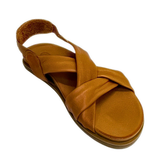 Gia coconut leather cross over slingback sandal, three-quarter view