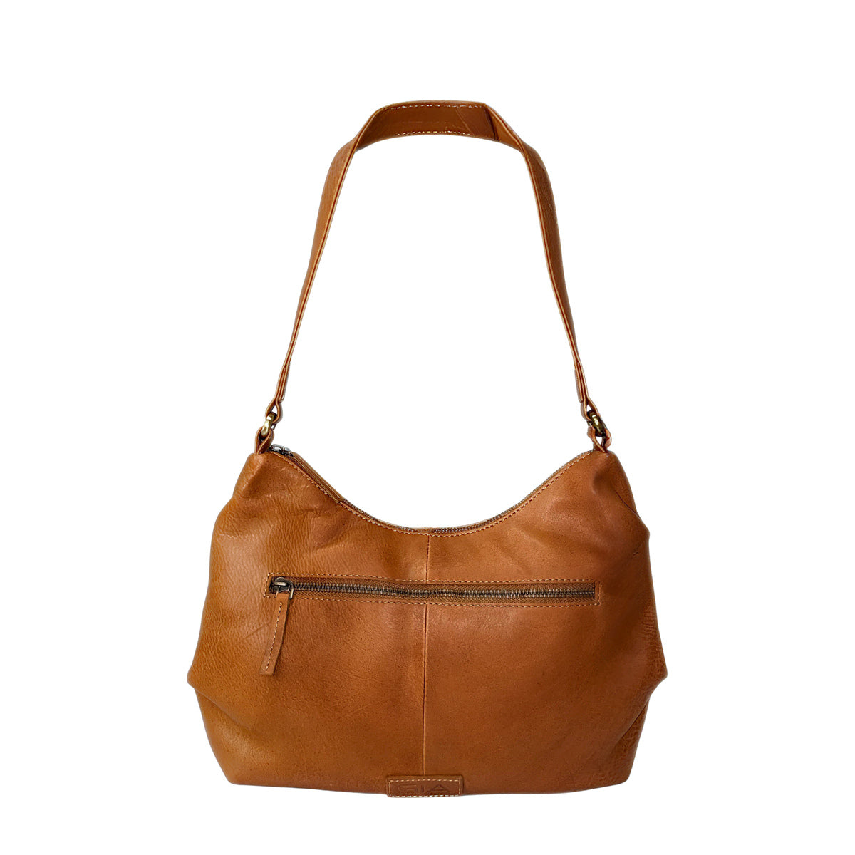 Gia Leather Curved Top Shoulder Bag Camel view 1