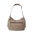 Gia Leather Curved Top Shoulder Bag Taupe view 1