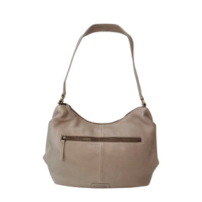 Gia Leather Curved Top Shoulder Bag Taupe view 1