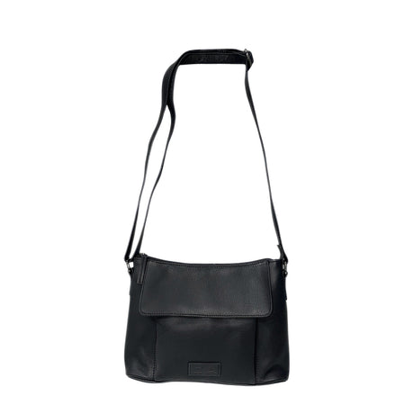 Gia Leather Fold Over Flap Bag Black view 1
