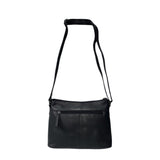Gia Leather Fold Over Flap Bag Black view 2