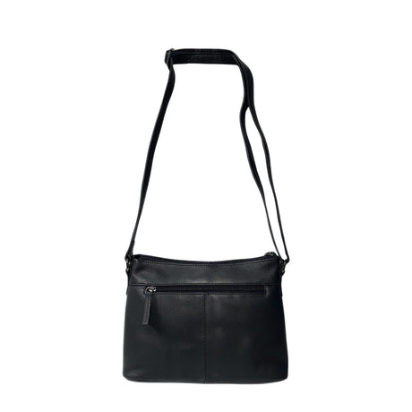 Gia Leather Fold Over Flap Bag Black view 2