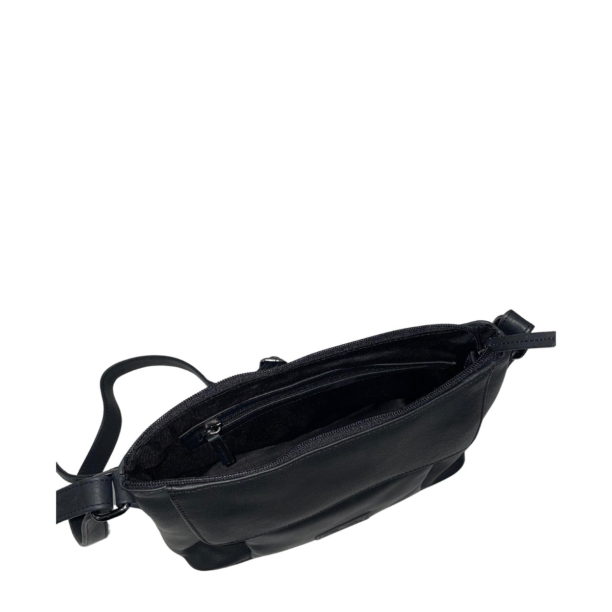 Gia Leather Fold Over Flap Bag Black view 3