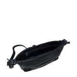 Gia Leather Fold Over Flap Bag Black view 3