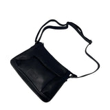 Gia Leather Fold Over Flap Bag Black view 4