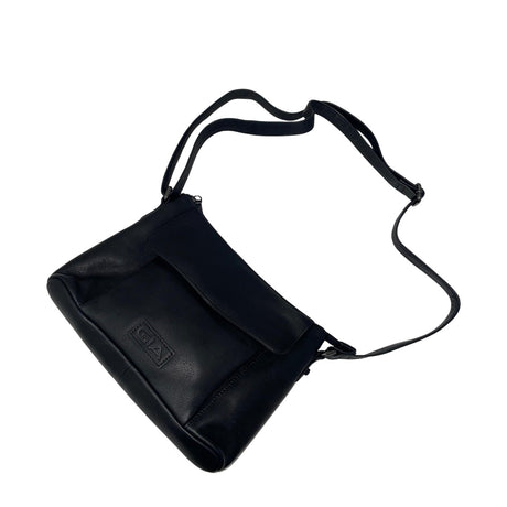 Gia Leather Fold Over Flap Bag Black view 4