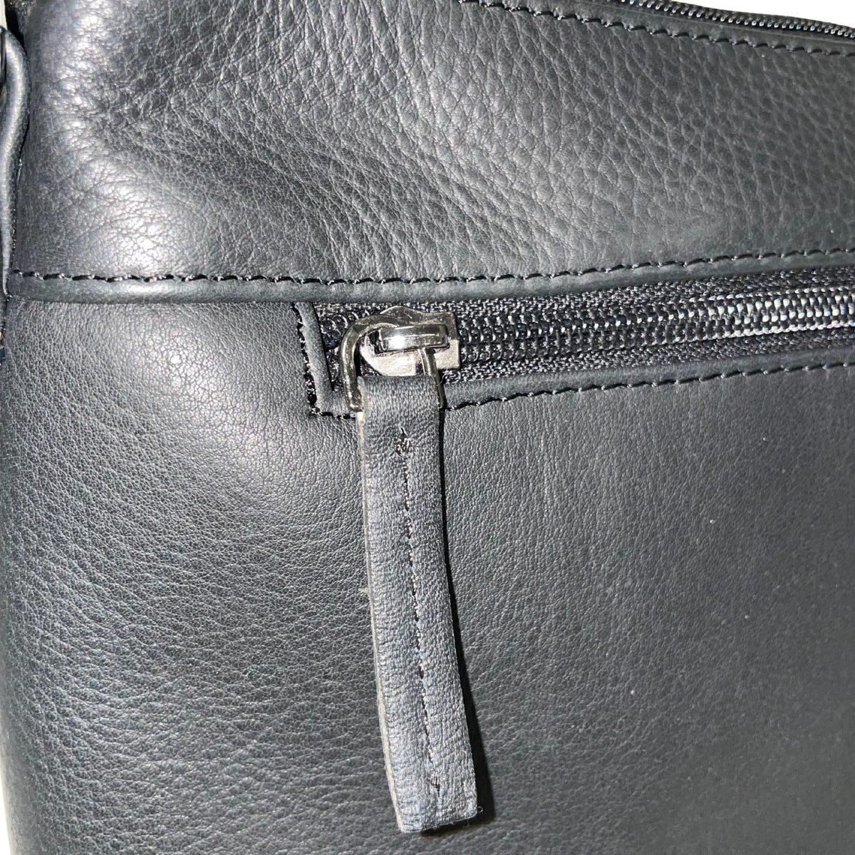 Gia Leather Fold Over Flap Bag Black view 5