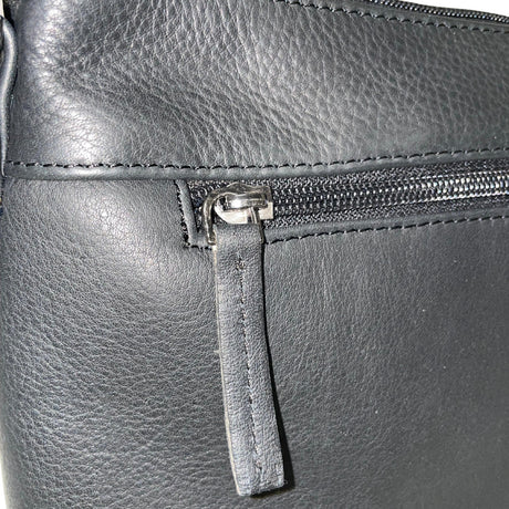 Gia Leather Fold Over Flap Bag Black view 5