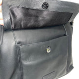 Gia Leather Fold Over Flap Bag Black view 6