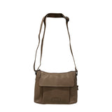 Gia Leather Fold Over Flap Bag Taupe view 1