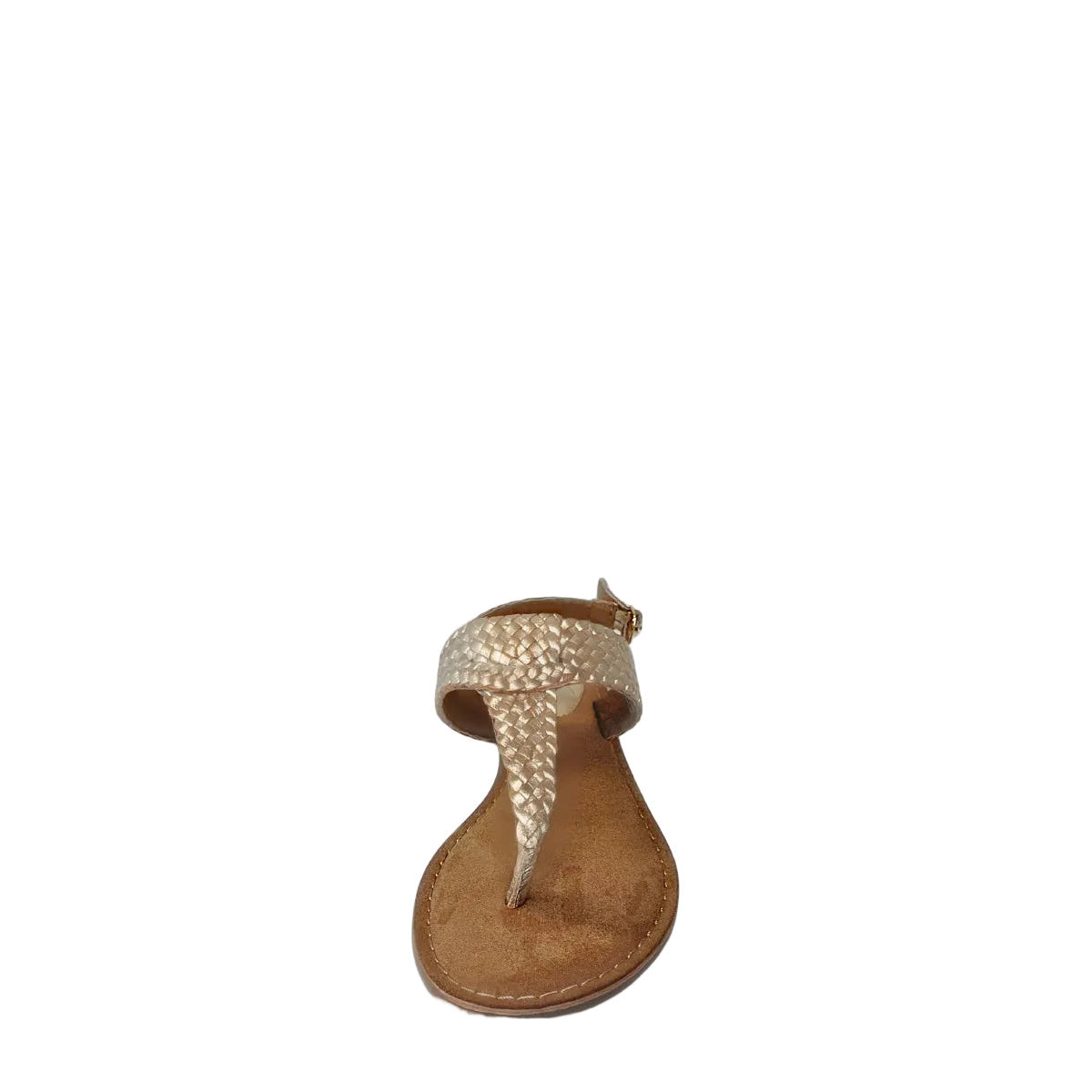 Gia Gold Leather Weave Slingback Sandal front view