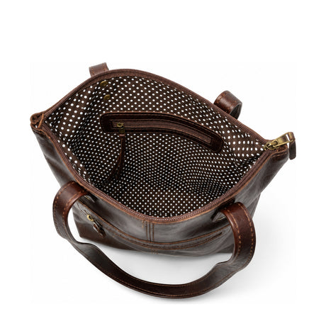 Gia Leather Hannah Tote Bag Brown view 3