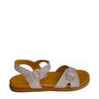 GIA hat leather double buckle sandal, right-facing studio side view