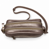 Gia Leather Camera Bag - Pewter - detail view