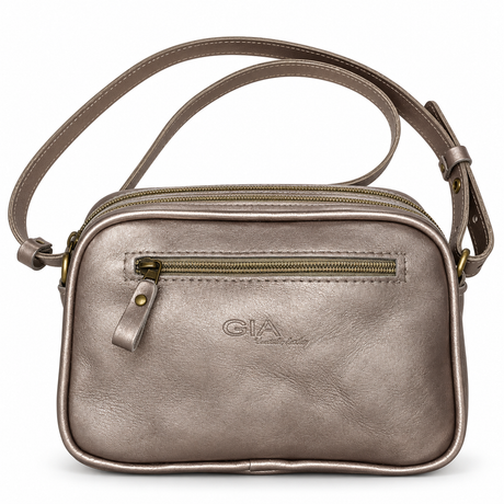 Gia Leather Camera Bag - Pewter - hero view