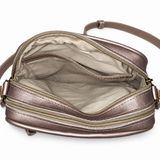 Gia Leather Camera Bag - Pewter - interior view