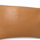 Gia Slim Leather Crossbody Bag - Hazelnut - detail view