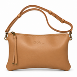 Gia Slim Leather Crossbody Bag - Hazelnut - hero view